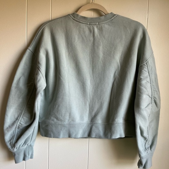 Rails Hilda Light Seafoam Blue Green Gathered Sleeve Cropped Sweatshirt Sz XS - Picture 6 of 10